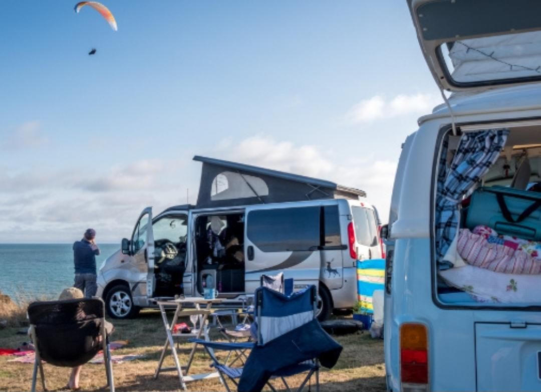 campervans on the beach