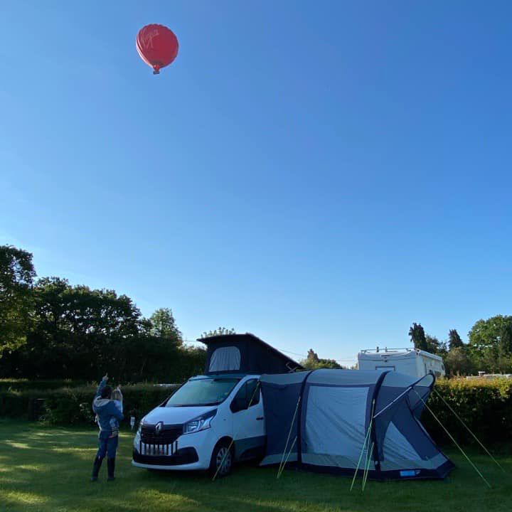 campervan with tent extended
