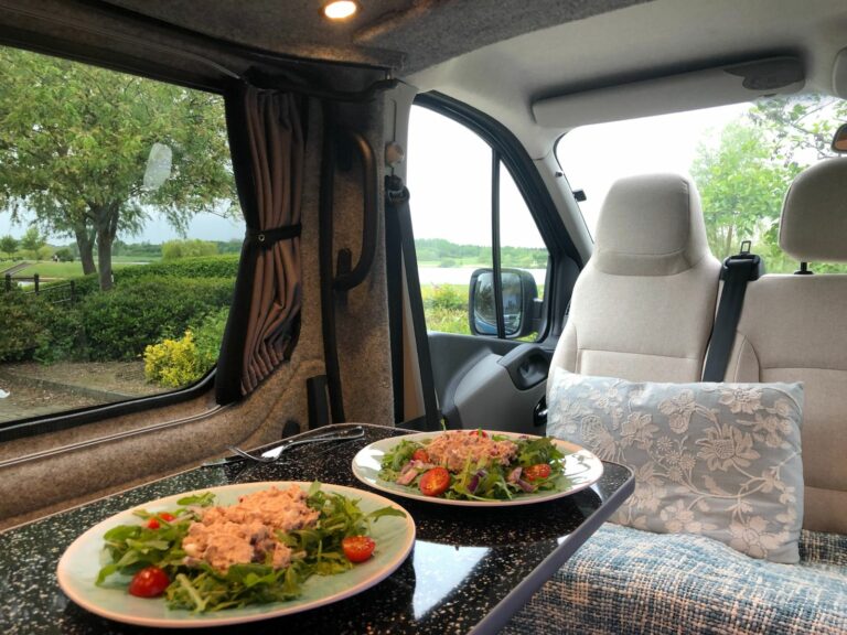 lunch for two inside campervan