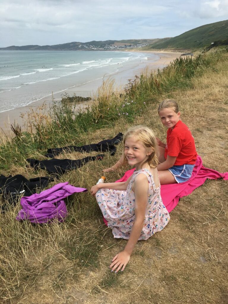 two girls near the beach