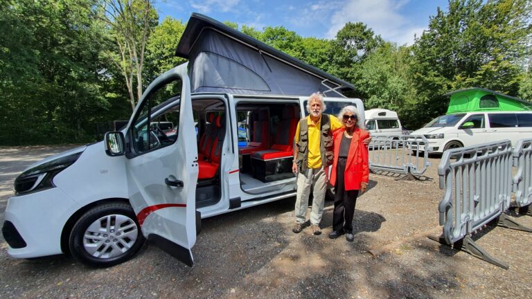 Brian and Aprille with their new campervan
