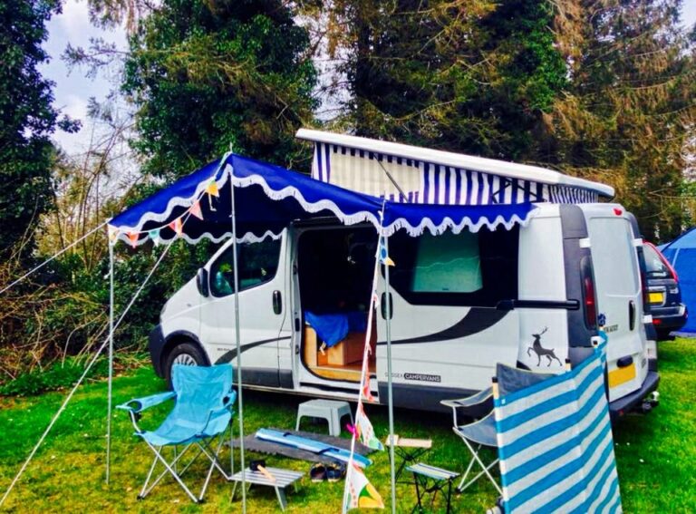 campervan with awning