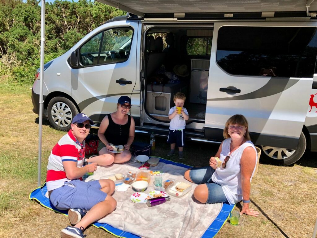 Family picnic with a Sussex Campervan
