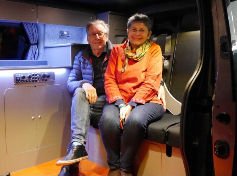 Robin and Alison in their campervan