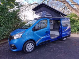 blue campervan